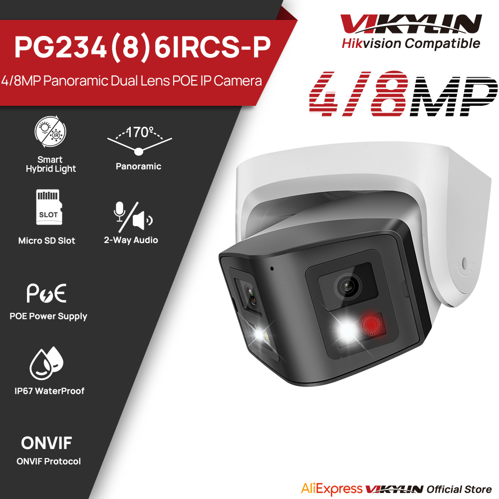 Smart Home Nas - Vikylin 4/8MP Panoramic Smart Dual Light
