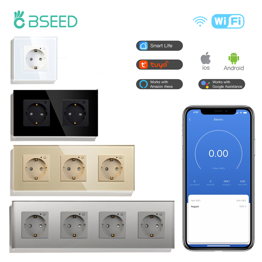 Smart Wall Socket - BSEED EU Electrical Wifi Smart Socket