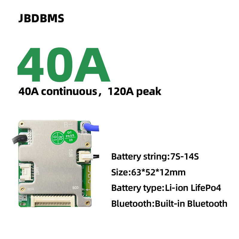 Smart Home Energy Management - 7S~14S JBD BMS 40A Built-in Bluetooth