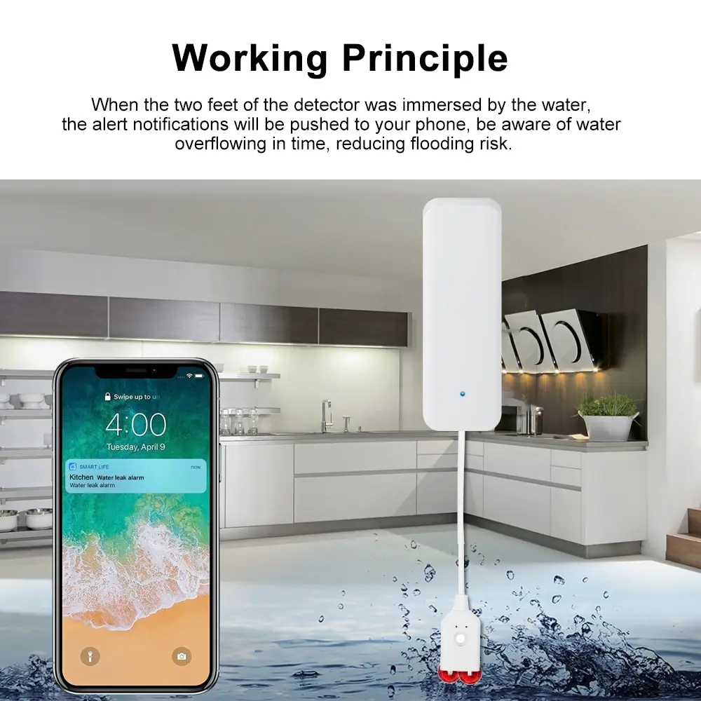 Tuya WiFi Smart Water Leak Sen - Wifi Water Sensor recension och pris